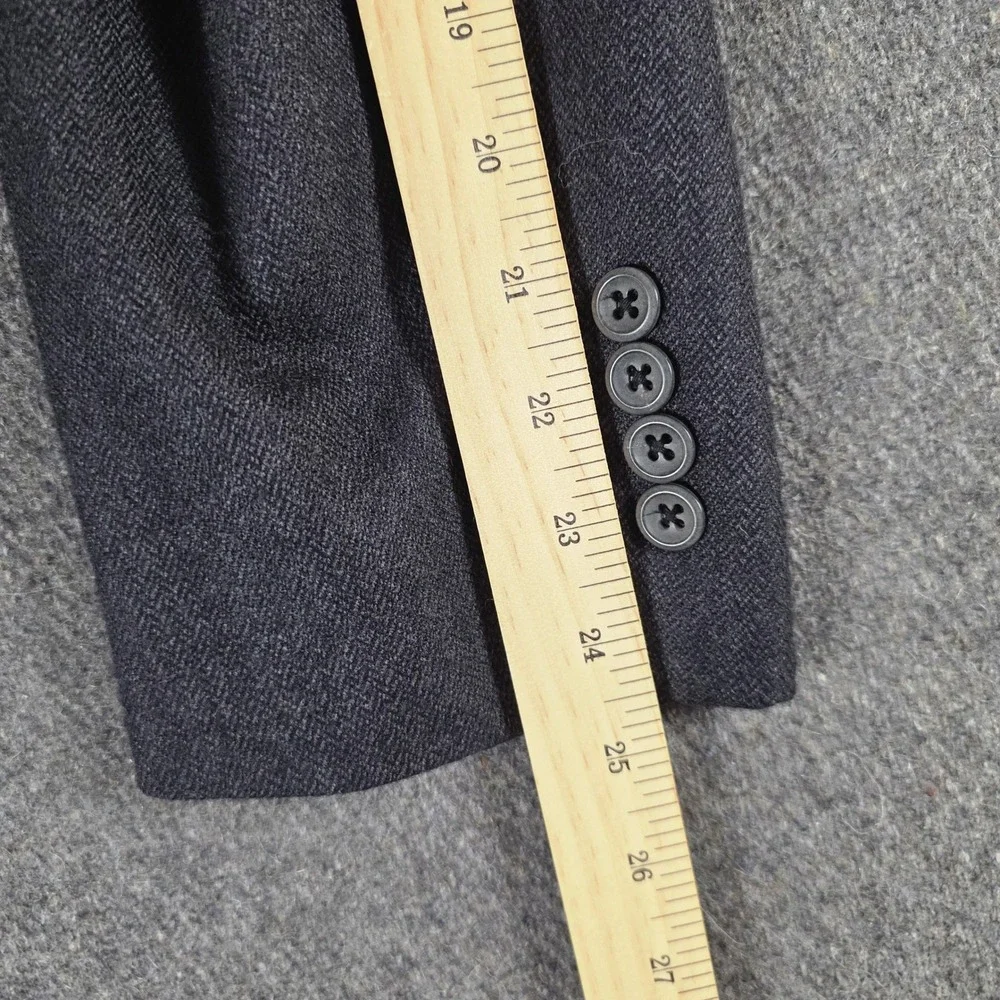 Giorgio Armani Blazer Mens 54R Gray Le Collezioni Virgin Wool‎ Herringbone Italy